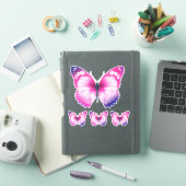 Sticker en vinyle personnalisé pour papillon rose (Couverture iPad)
