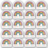 Sticker en vinyle personnalisé Rainbow Happy Mail (Devant)
