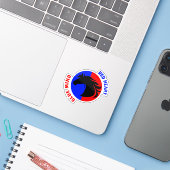 Sticker en vinyle personnalisé Red Heart Blue Mind (Ordinateur portable avec iPhone)