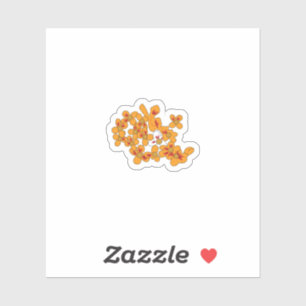 Sticker en vinyle personnalisé rouge, gris, orange