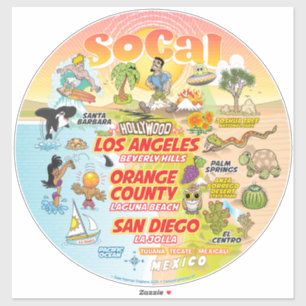 Sticker en vinyle personnalisé SoCal Paradise