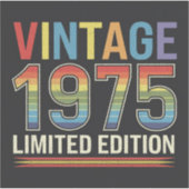 Sticker en vinyle personnalisé vintage pour 1975 (Devant)