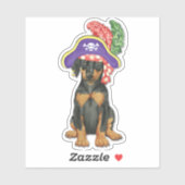 Sticker en vinyle Pirate Doberman Pinscher (Feuille)