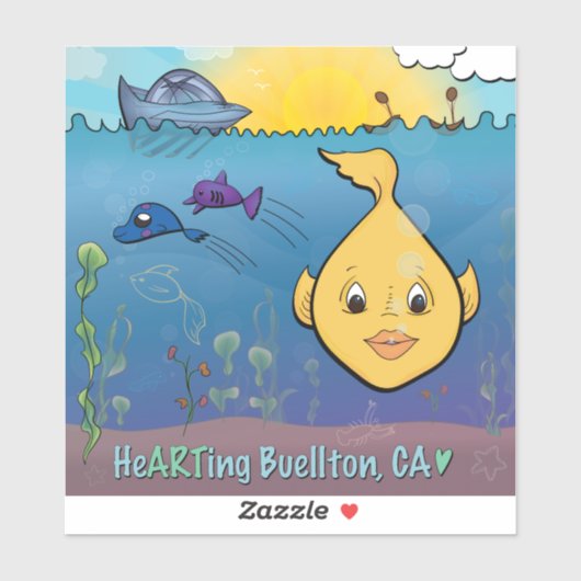 Sticker en vinyle - Poisson Goldie - Buellton.Art (Feuille)