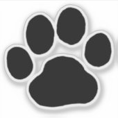 Sticker en vinyle pour chien Empreinte de patte mi (Devant)