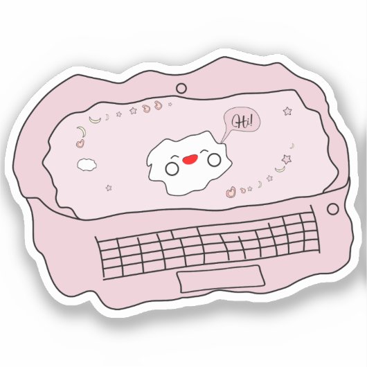 Sticker en vinyle pour ordinateur portable Kawaii (Recto)