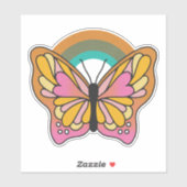 Sticker en vinyle pour papillon arc-en-ciel rétro (Feuille)