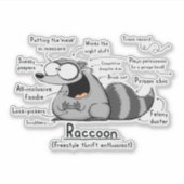 Sticker en vinyle raccoon Wordy (Devant)