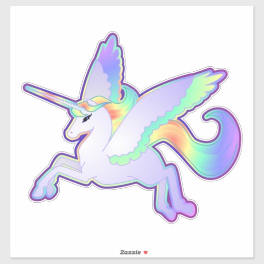 Sticker en vinyle Rainbow Alicorn (Feuille)