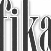 Sticker en vinyle rectangulaire Fika (Recto)