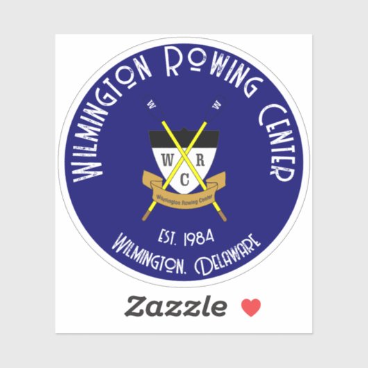 Sticker en vinyle rond Wilmington Rowing Center Bl (Feuille)