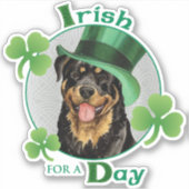 Sticker en vinyle Rottweiler de la Saint Patrick (Devant)