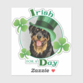 Sticker en vinyle Rottweiler de la Saint Patrick (Feuille)