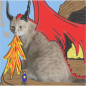 Sticker en vinyle Sam Le Cat Dragon (Devant)