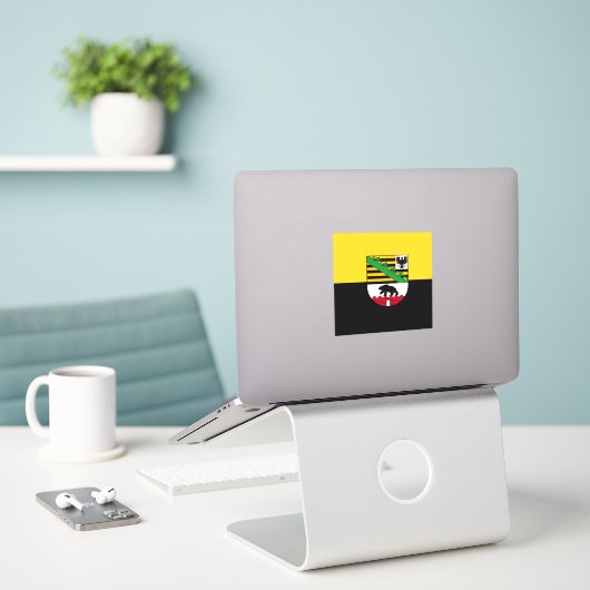 Sticker en vinyle Saxe-Anhalt (Ordinateur portable sur le bureau)