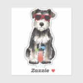 Sticker en vinyle Schnauzer d'été (Feuille)