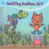 Sticker en vinyle - Scuba Cat - Buellton.Art (Devant)