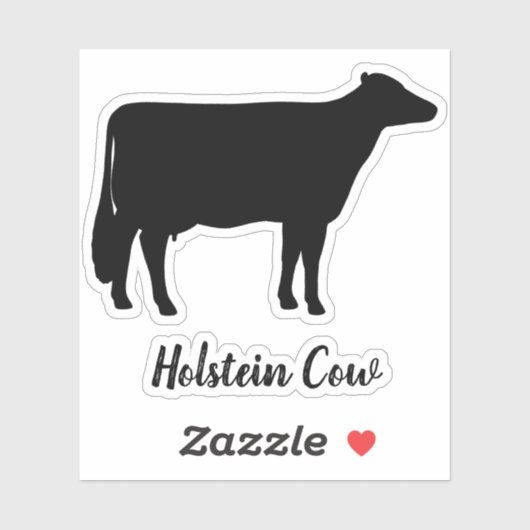 Sticker en vinyle Silhouette Holstein Cow (Feuille)