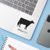 Sticker en vinyle Silhouette Holstein Cow (Ordinateur portable avec iPhone)