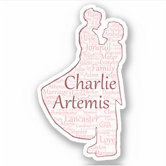 Sticker en vinyle sur mesure Charlie et Artemis (Devant)