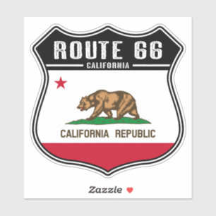 Sticker en vinyle sur mesure de Californie Route 6