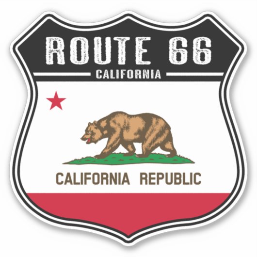 Sticker en vinyle sur mesure de Californie Route 6 (Devant)