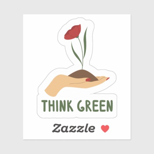 Sticker en vinyle sur mesure écologique Think Gree (Feuille)