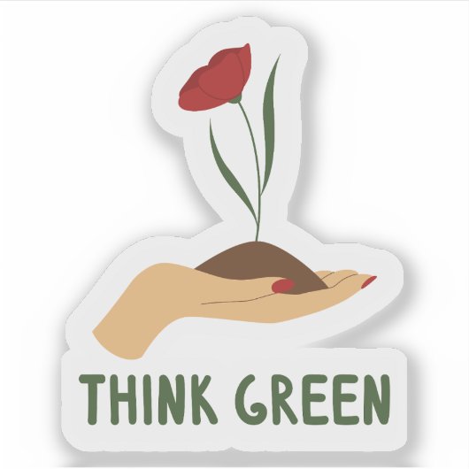 Sticker en vinyle sur mesure écologique Think Gree (Devant)