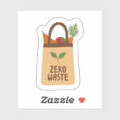 Sticker en vinyle sur mesure écologique Zero Waste (Feuille)
