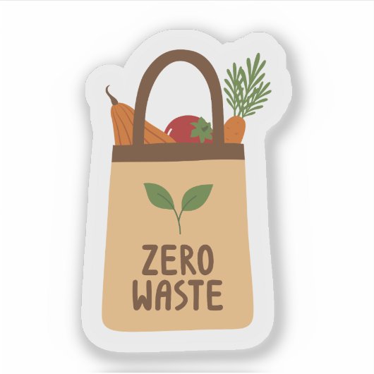 Sticker en vinyle sur mesure écologique Zero Waste (Devant)