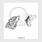 Sticker en vinyle sur mesure pour loup et fée (Feuille)