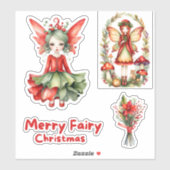 Sticker en vinyle sur mesure pour Noël Fairy Joyeu (Feuille)