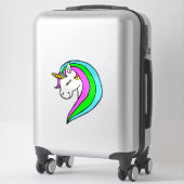 Sticker en vinyle sur mesure Rainbow Unicorn (Sur valise)