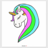 Sticker en vinyle sur mesure Rainbow Unicorn (Feuille)