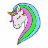 Sticker en vinyle sur mesure Rainbow Unicorn (Devant)