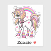 Sticker en vinyle sur mesure Rainbow Unicorn (Feuille)