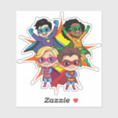 Sticker en vinyle sur mesure Superhero Boy and Gir (Feuille)