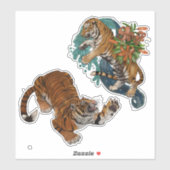 Sticker en vinyle taillé sur mesure dans les tigre (Feuille)