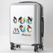 Sticker en vinyle taillé sur mesure Mermaid Moana  (Sur valise)