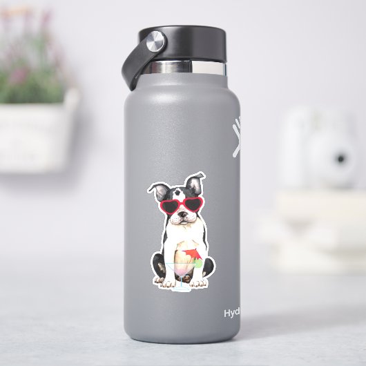 Sticker en vinyle Terrier d'été Boston (HydroFlask)