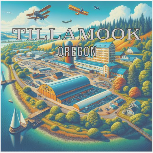 Sticker en vinyle Tillamook Oregon 3 pouces (Devant)