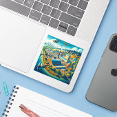 Sticker en vinyle Tillamook Oregon 3 pouces (Ordinateur portable avec iPhone)