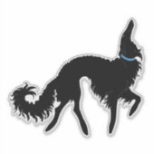Sticker en vinyle transparent Borzoi Ballet Noir (Devant)