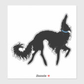 Sticker en vinyle transparent Borzoi Ballet Noir (Feuille)