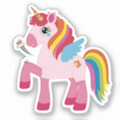 Sticker en vinyle Unicorn mignon (Recto)