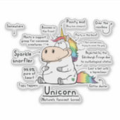 Sticker en vinyle Unicorn Wordy (Devant)