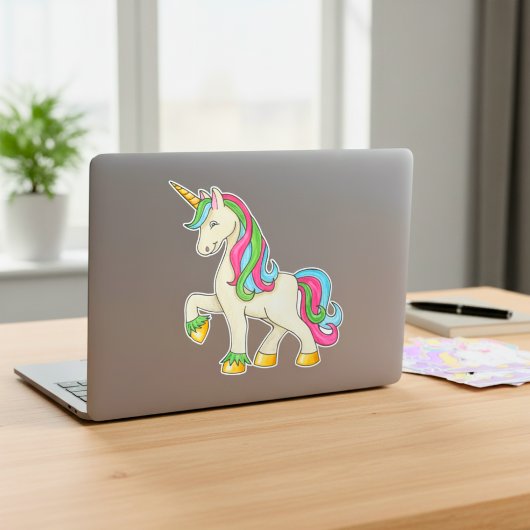 Sticker en vinyle Unicorne Magique Rainbow Mane