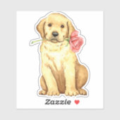 Sticker en vinyle Valentine Yellow Lab (Feuille)
