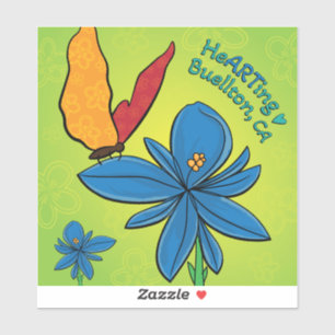 Sticker en vinyle -Violet(te) & Butterfly-Buellton