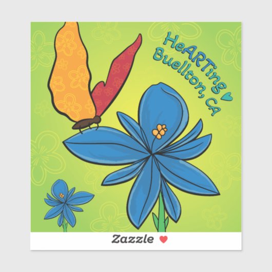 Sticker en vinyle -Violet(te) & Butterfly-Buellton (Feuille)